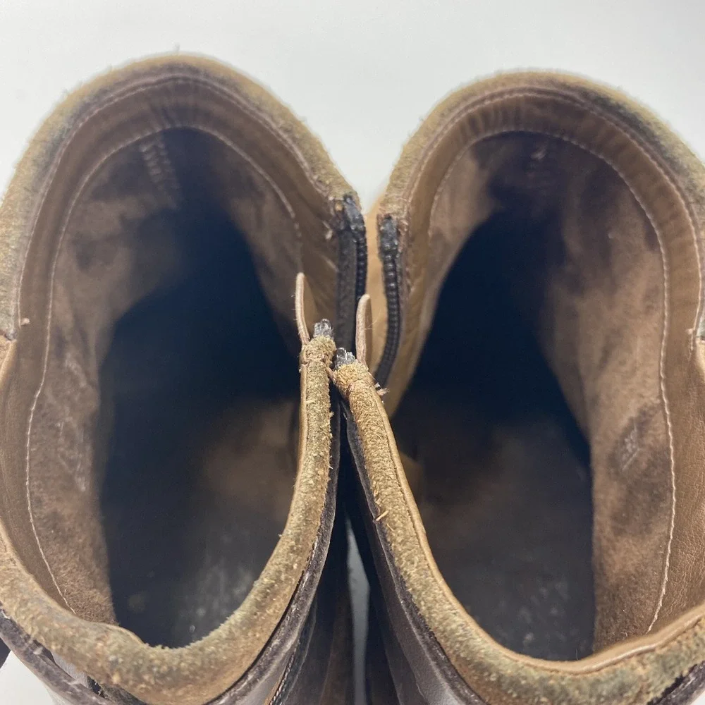 Clarks Collection Brown‎ Suede Ankle Booties Size 8 Side Zip 1.5